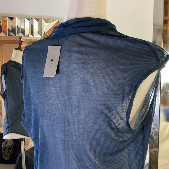 Sheer Helmut Lang Cowl neckline Top. Can be worn Off-Shoulder - Medium - Picture 7 of 11